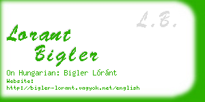 lorant bigler business card